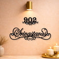 Elegant Black Mild Steel Name & Number Plate - Home Name Plate Design