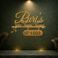 MS Gold Couple Nameplate With Bansuri