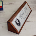 Aesthetic Teak Wood Desk Name Plate (Silver) - Corporate Office Nameplates