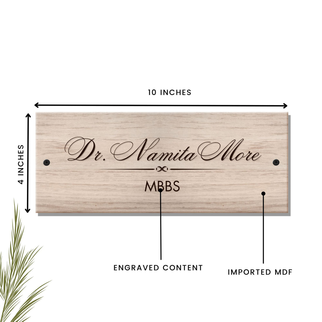 Wooden Engraved Doctor Name Plate - Customized Nameplates for Home Online