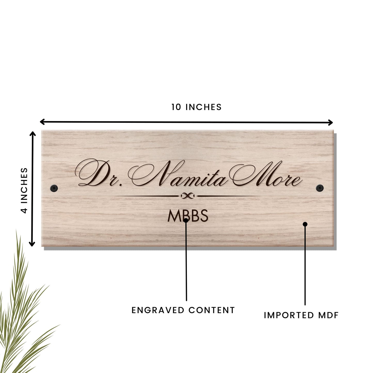 Wooden Engraved Doctor Name Plate - Customized Nameplates for Home Online