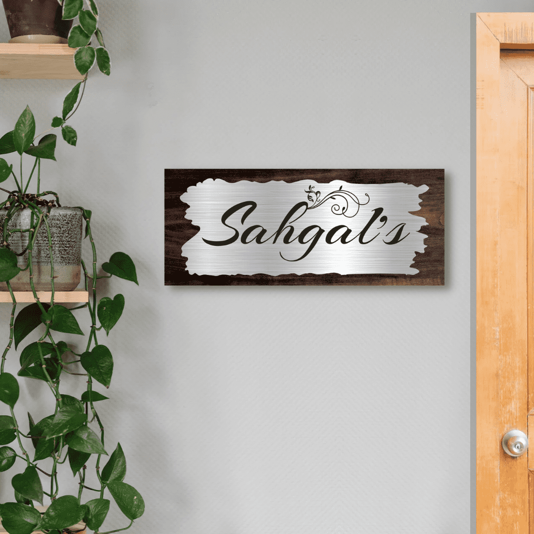 Rugged Silver Engraved Name Plate