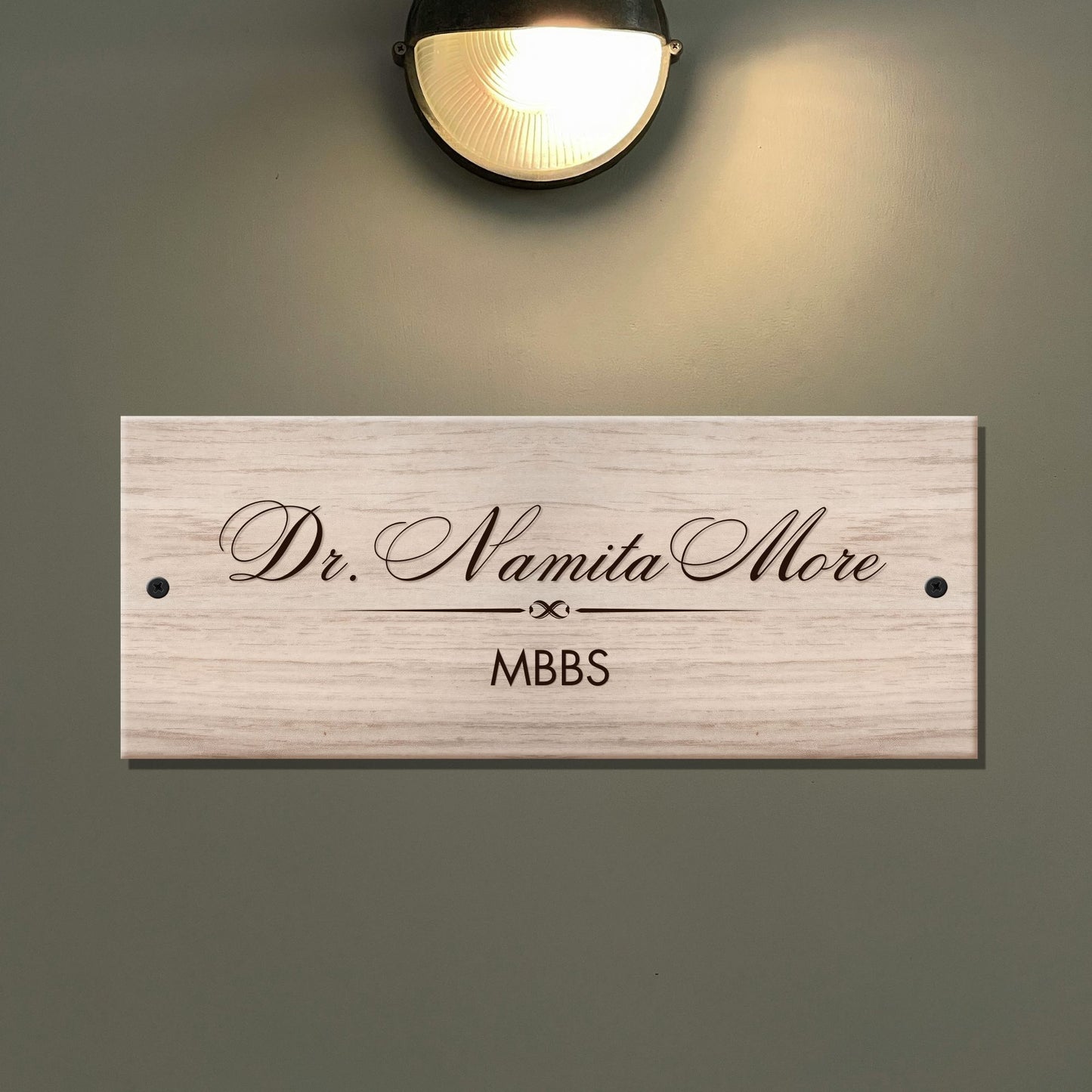 Wooden Engraved Doctor Name Plate - Customized Nameplates for Home Online