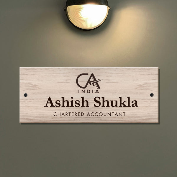 Wooden Engraved CA Name Plate - Customized Nameplates for Home Online
