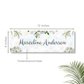 White Floral Printed Name Plate