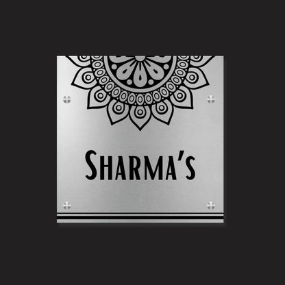 Stainless Steel Mandala Name Plate