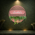 Rose Gold MS Round Planter Name Plate