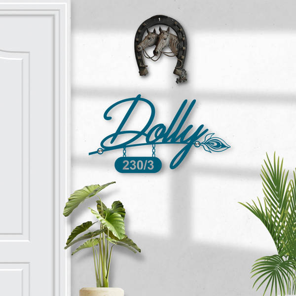 Turquoise Morpankh MS Name Plate