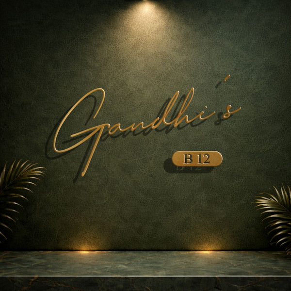 4mm Thick Antique Gold Freehand Signature MS Name Plate - Mild Steel