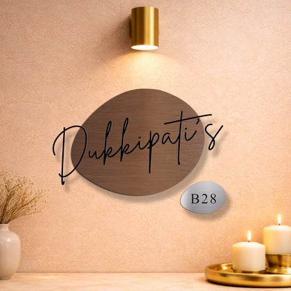 Retro Style Metal House Name Plate