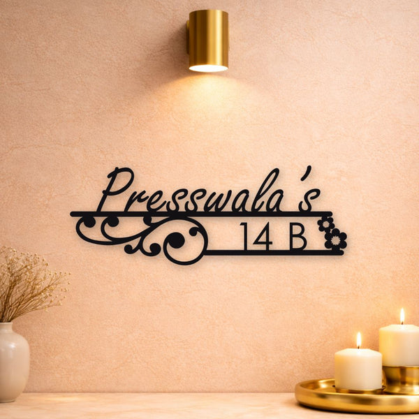 MS Floral Cutout Name Plate