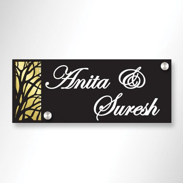 Acrylic Lasercut Name Plate - Name Plate Design for Home