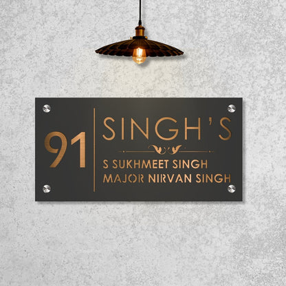 Gunmetal Grey Family Nameplate
