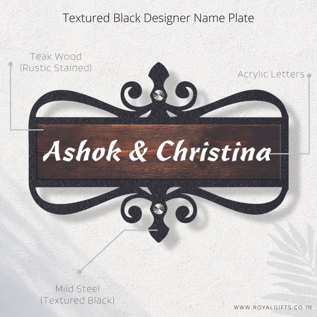 Stylish & Durable Black Textured MS Name Plate