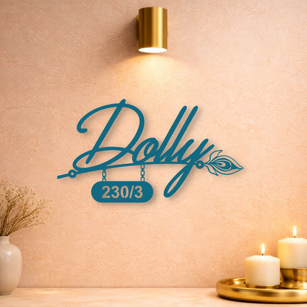 Turquoise Morpankh MS Name Plate