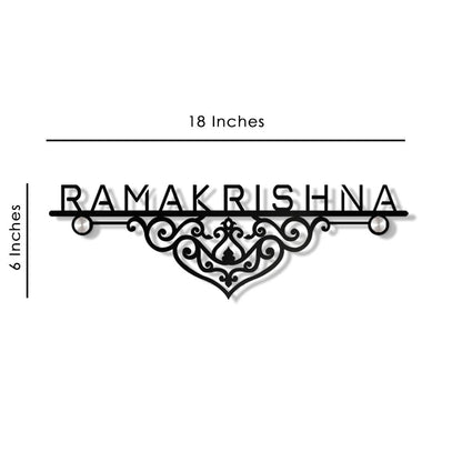 Customized Designer Whirl Black Steel Nameplate for Home