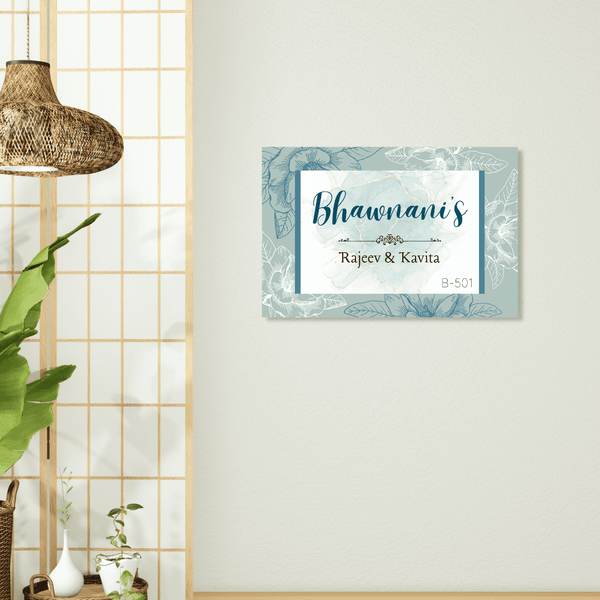 Alluring Floral Printed Name Plate