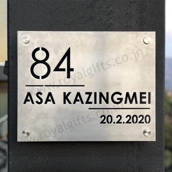 Plain and Elegant Stainless Steel Name Plate - Customized Nameplates Online