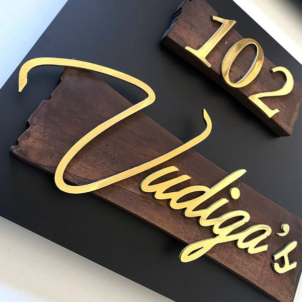 Artistic Brass Letters Name Plate