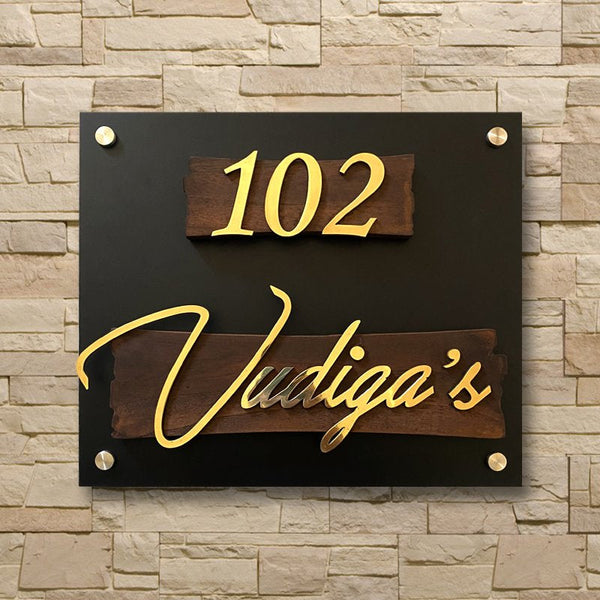 Artistic Brass Letters Name Plate