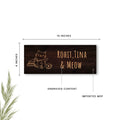 Kitty Dark Brown Wooden Engraved Name Plate - Customized Nameplates for Home Online