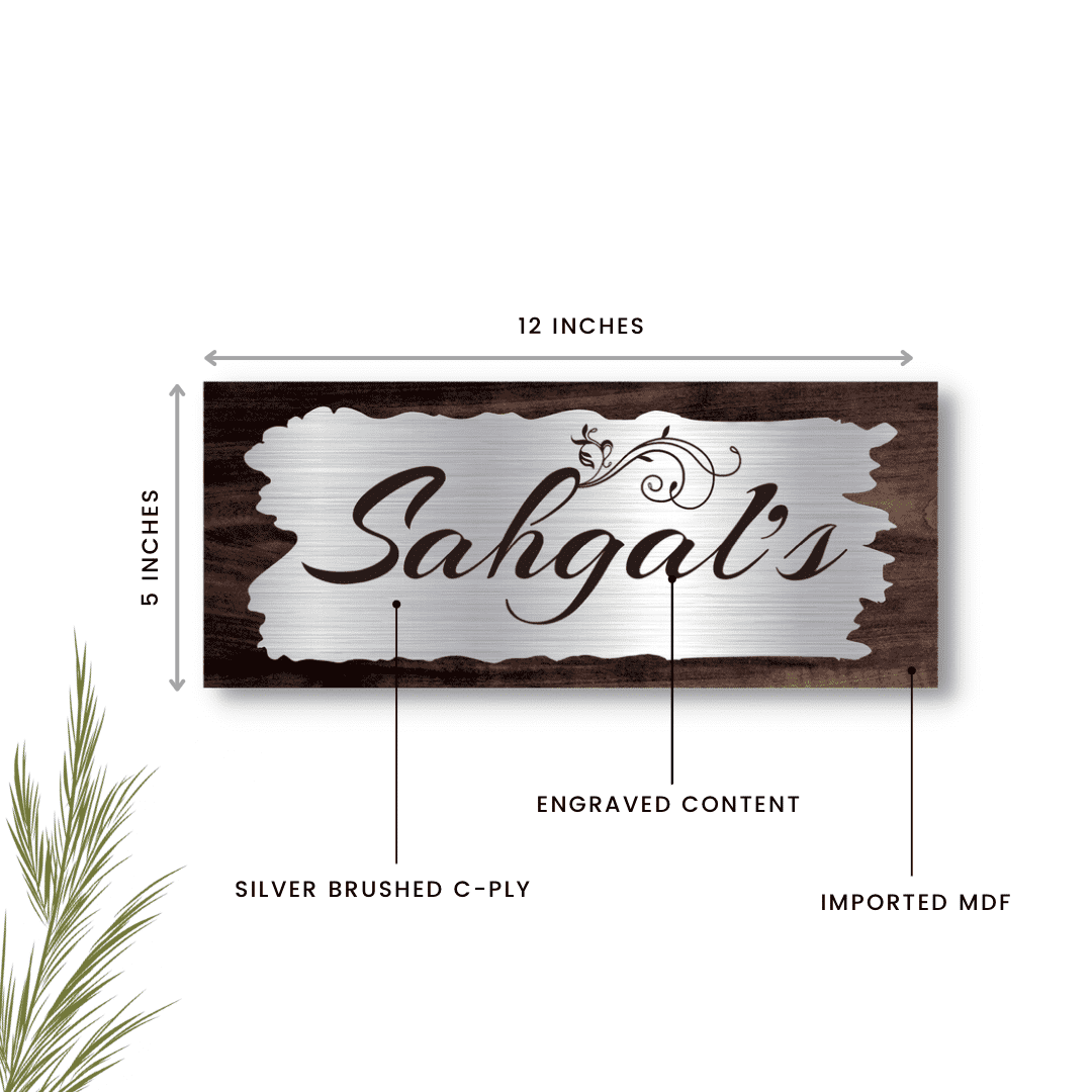 Rugged Silver Engraved Name Plate