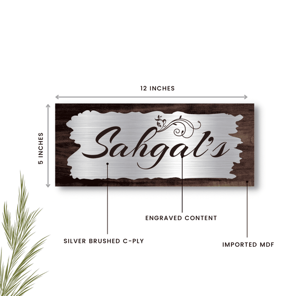 Rugged Silver Engraved Name Plate