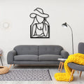 Illustrator Cow Girl Wall Metal Art