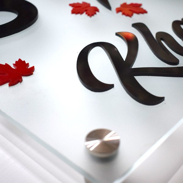 Bird House Name Plate - Frosted Acrylic - Name Plate Design for Home