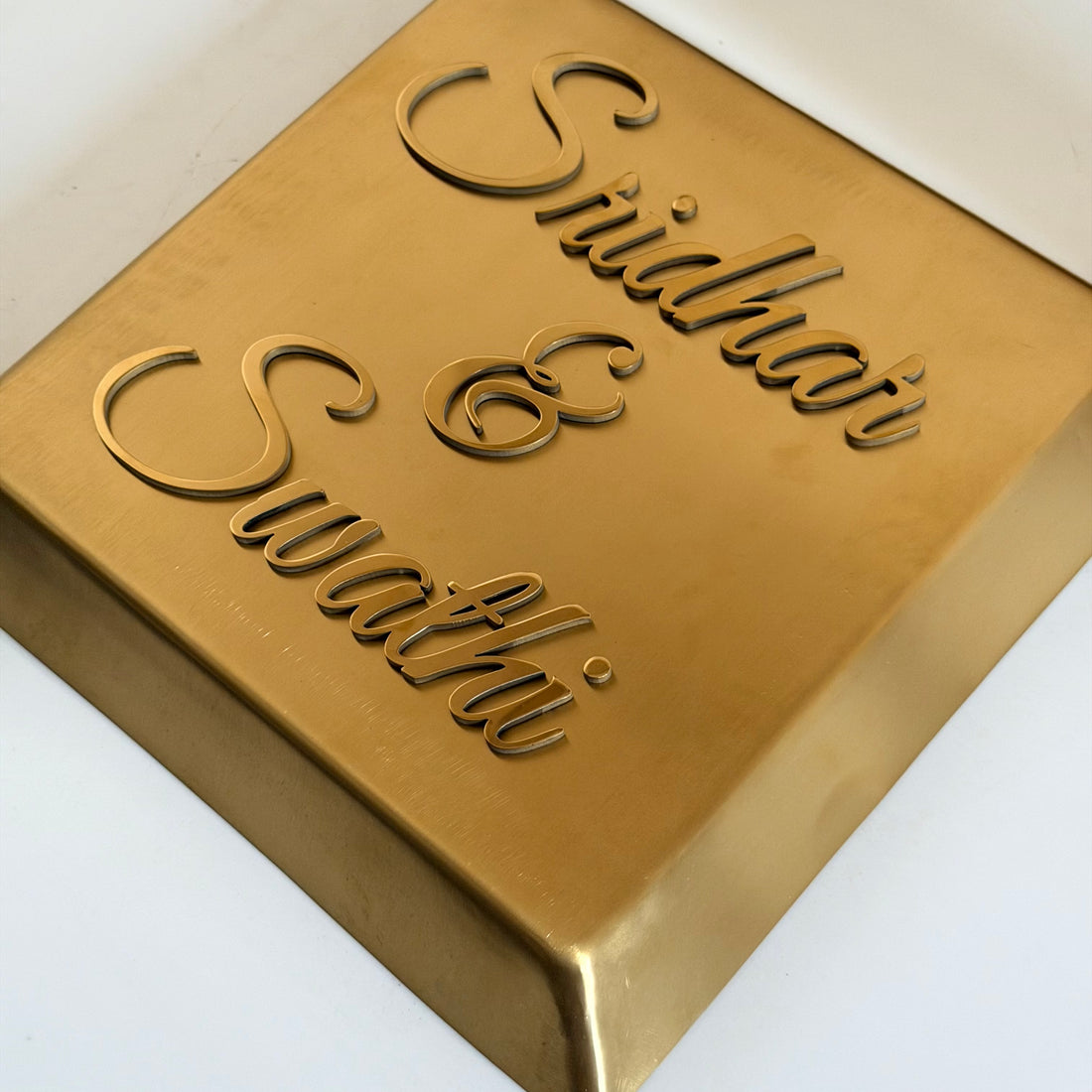 Luxury Gold PVD Coated Stainless steel nameplate with 3D letters