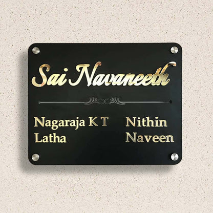 Simple & Elegant Name Plate - Metal LED - Home Name Plate Design
