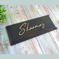 Vintage Navy Teak Wood Name Plate