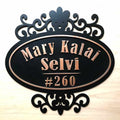 Black Matte Metal House Number Plate - Name Plate Design for Home