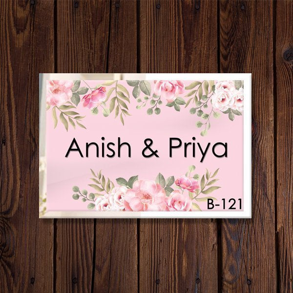 Couple Metal Printed Name Plate - Name Plate Design for Home