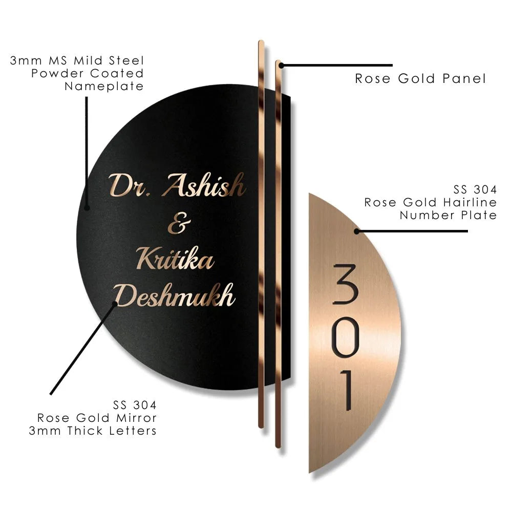 Imperial & Majestic Rose Gold Name Plate