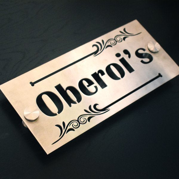 Stainless Steel 304 Lasercut Name Plate - Customized Nameplates for Home Online