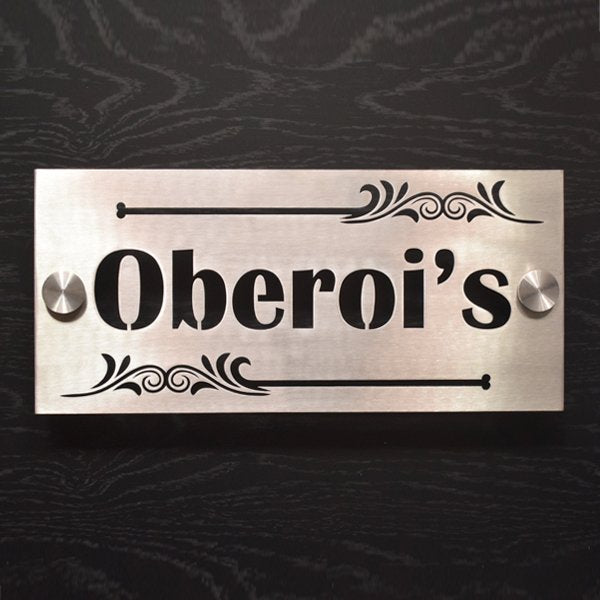 Stainless Steel 304 Lasercut Name Plate - Customized Nameplates for Home Online