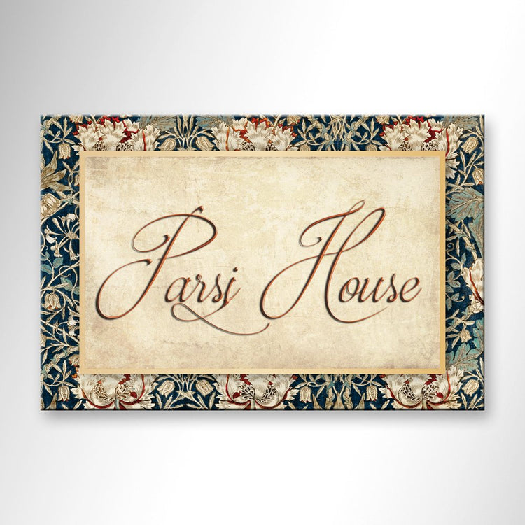 Vintage Floral Printed Name Plate