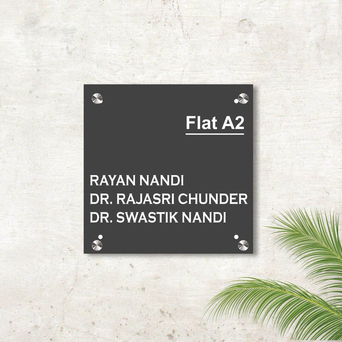 Grey Gunmetal Mild Steel With White Layered Acrylic Doctor Nameplate- Customized Nameplates Online