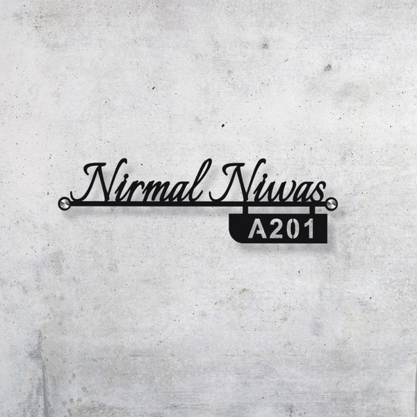 Metal Black Letter Cutout Name Plate - Name Plate Design for Home