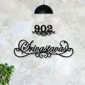Elegant Black Mild Steel Name & Number Plate - Home Name Plate Design