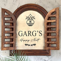 Teak Wood Jharokha Nameplate