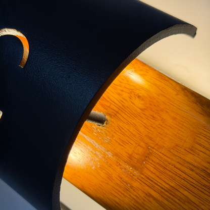 Modern cylindrical LED house nameplate with mild steel body and wood ends