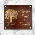 Teak Wood Mahogany Name Plate