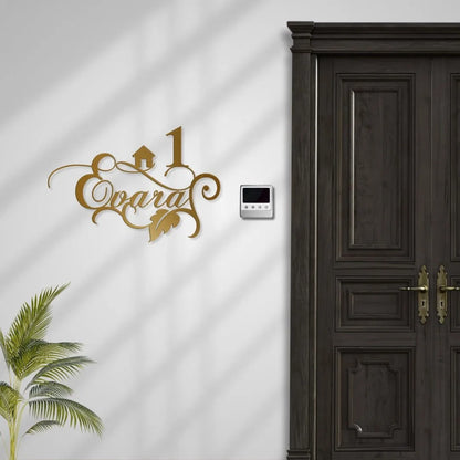 Rose Gold Leaf Cutout MS Name Plate