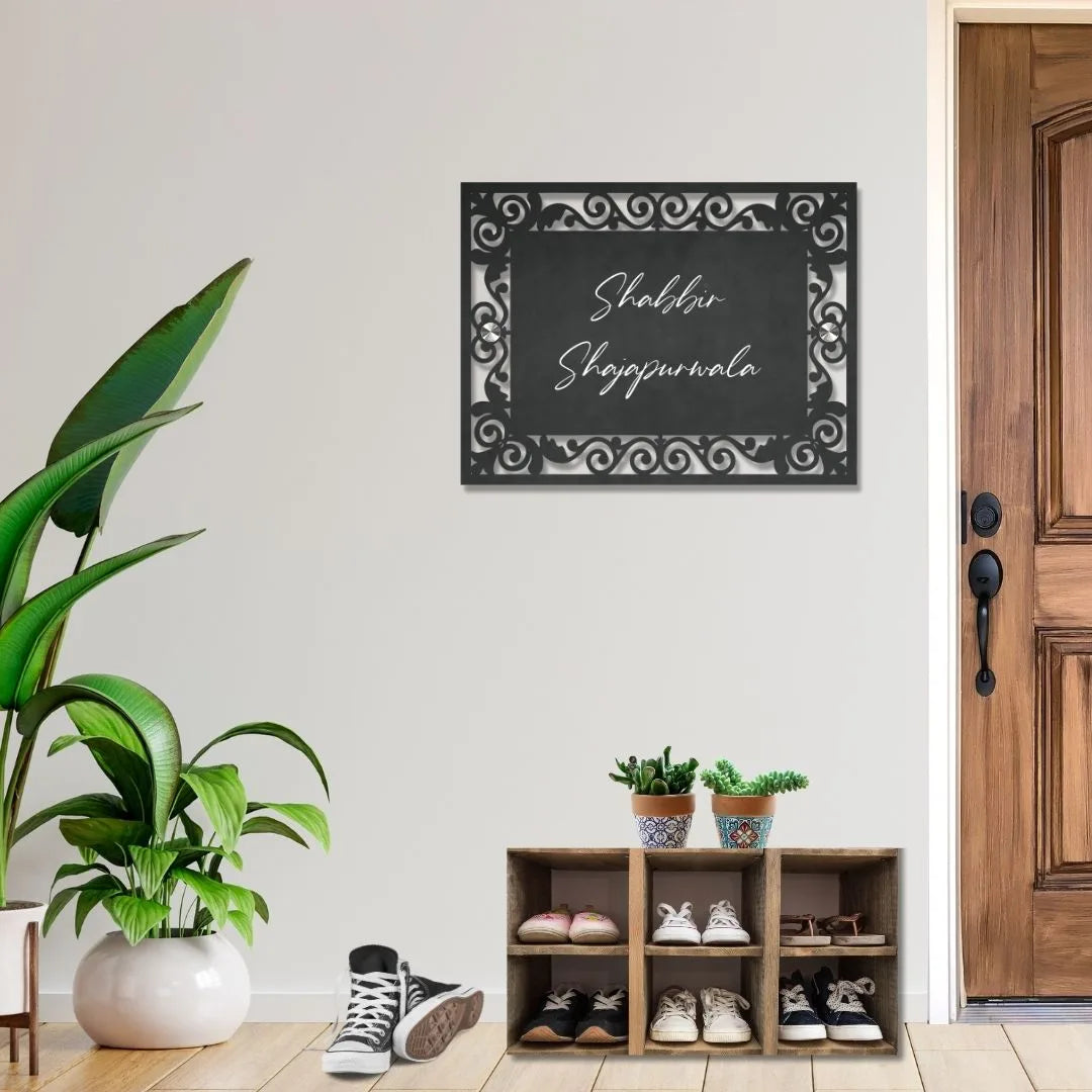 MS Floral Lasercut Name Plate