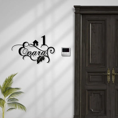 Rose Gold Leaf Cutout MS Name Plate