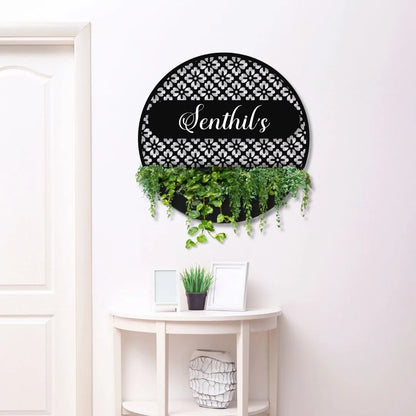 Rose Gold MS Round Planter Name Plate