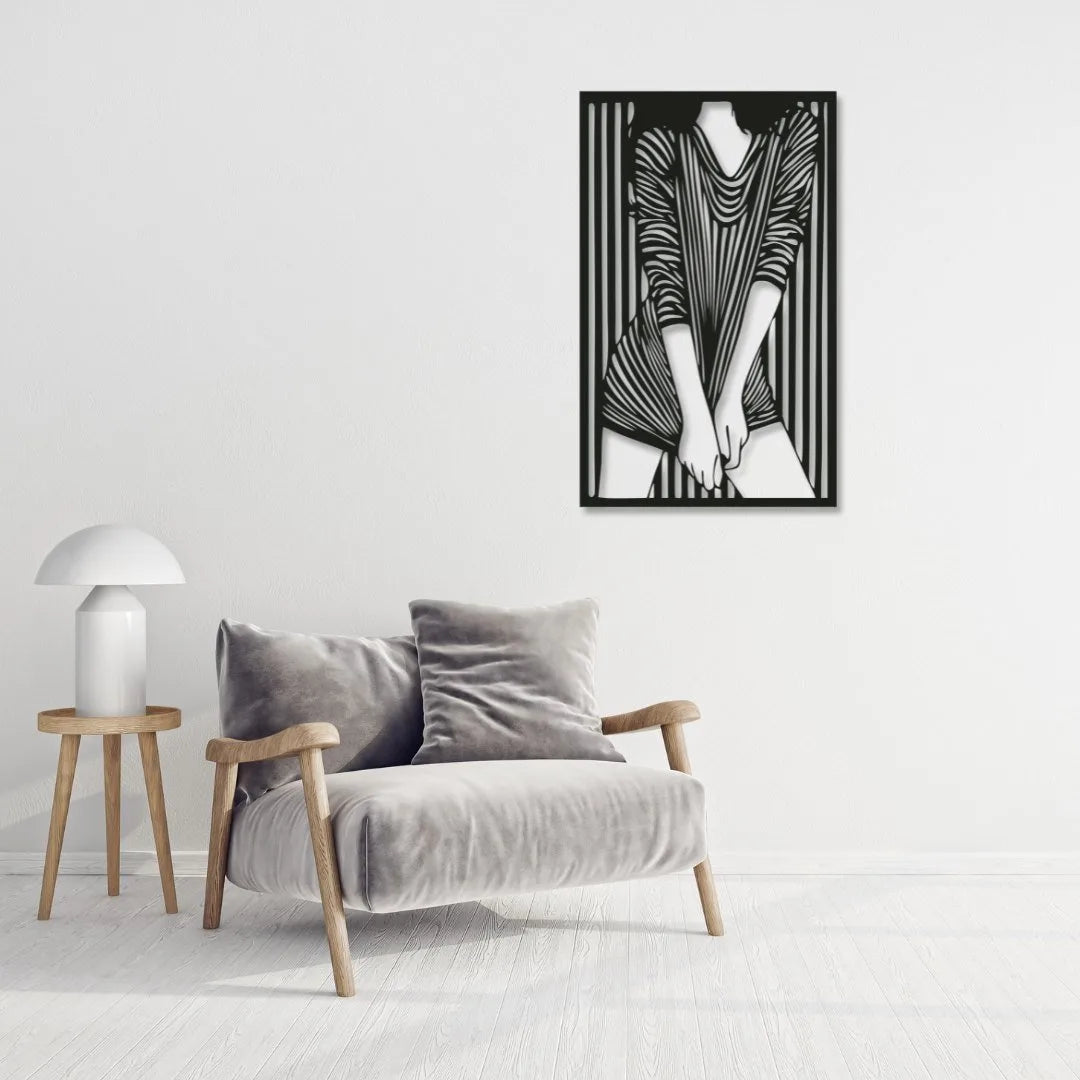 Stripped Women Metal Wall Art