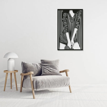 Stripped Women Metal Wall Art
